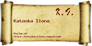 Katonka Ilona névjegykártya