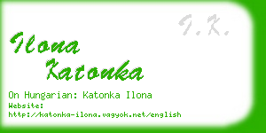 ilona katonka business card